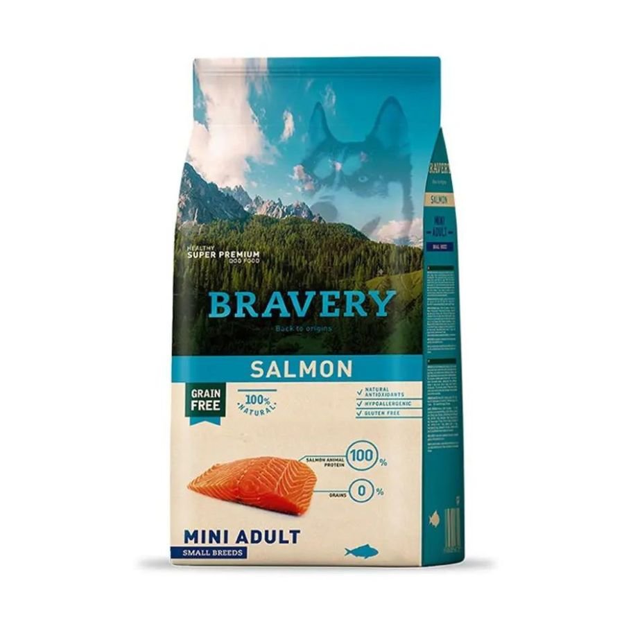 xr:d:DAFOMiSk-cI:15,j:37209073439,t:22100520 Bravery Salmón Mini Adult 2 kg Small Breeds - Imagen 1